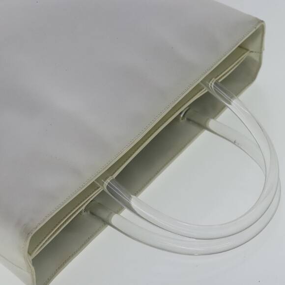 PRADA Hand Bag Enamel Plastic White Clear Silver - Picture 6 of 16